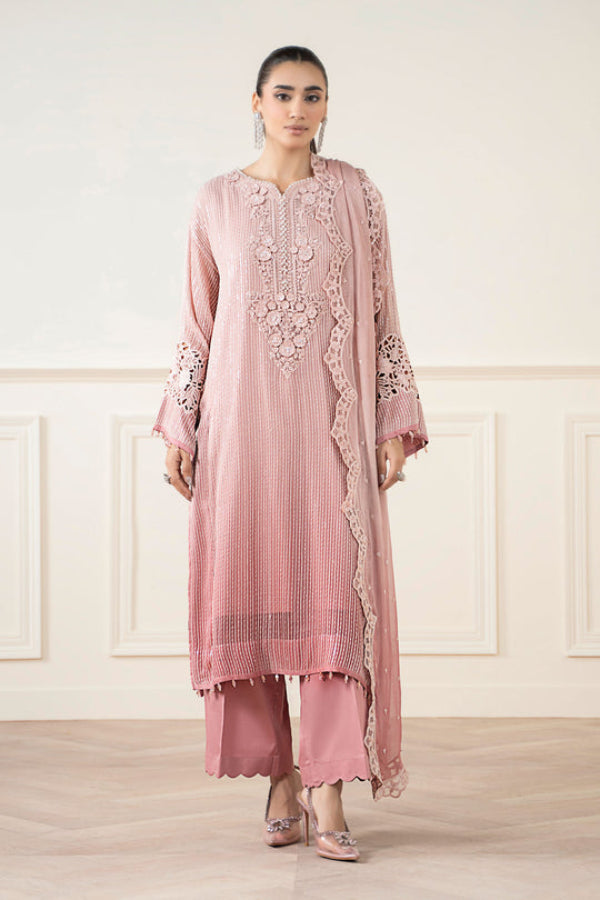 3 Piece Chiffon Embroidery Suit - Unstitched
