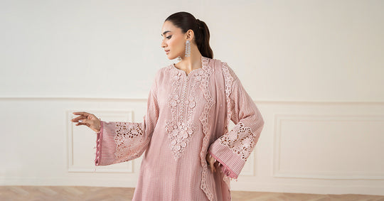 3 Piece Chiffon Embroidery Suit - Unstitched