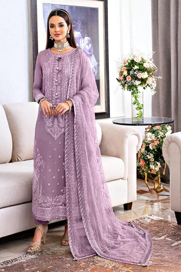 3 Piece Chiffon Suit - Unstitched