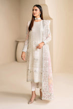 03-Piece Chiffon Suit With Embroidery - Unstitched