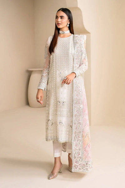 03-Piece Chiffon Suit With Embroidery - Unstitched