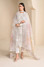 03-Piece Chiffon Suit With Embroidery - Unstitched