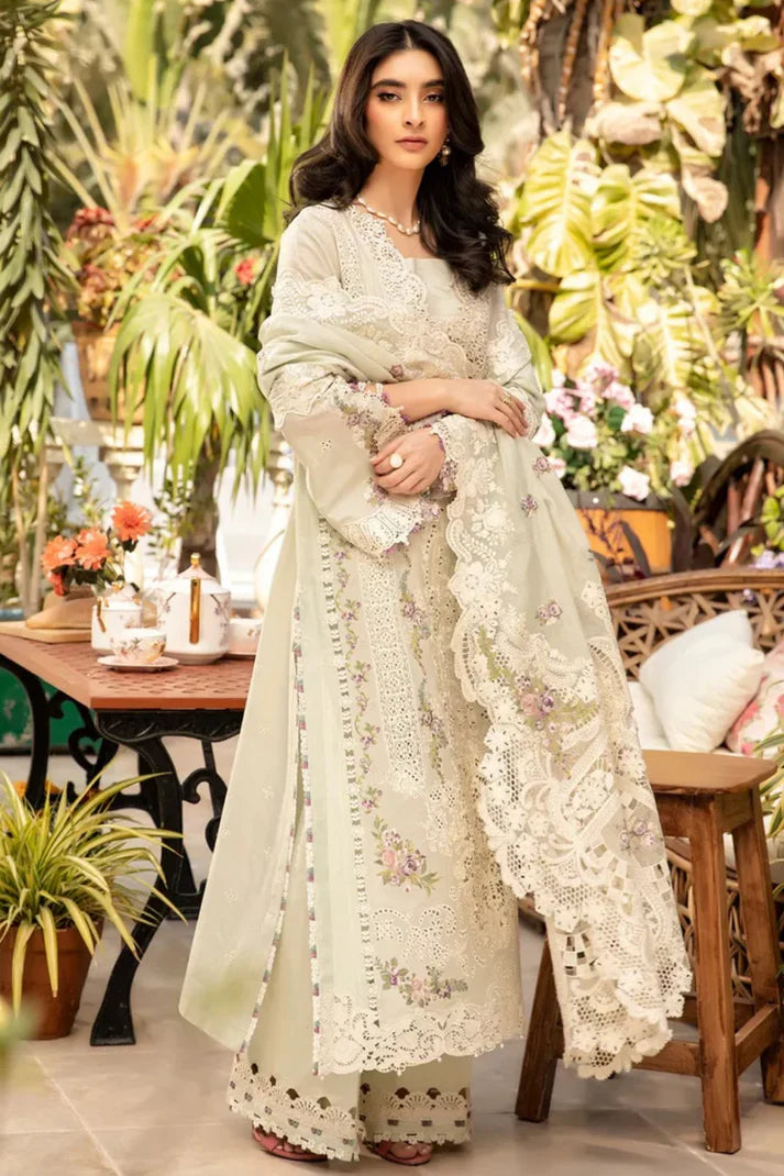 03-Piece Suit With Heavy Chikankari Embroidery – Unstitched