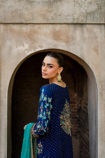 03-Piece Chiffon Suit With Heavy Embroidery - Unstitched