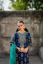 03-Piece Chiffon Suit With Heavy Embroidery - Unstitched