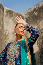03-Piece Chiffon Suit With Heavy Embroidery - Unstitched