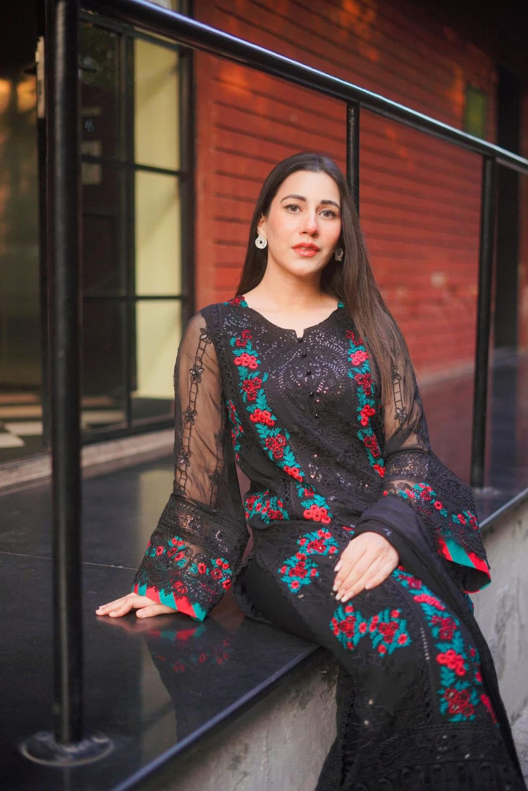 3 Piece Chiffon Embroidered Suit - Unstitched