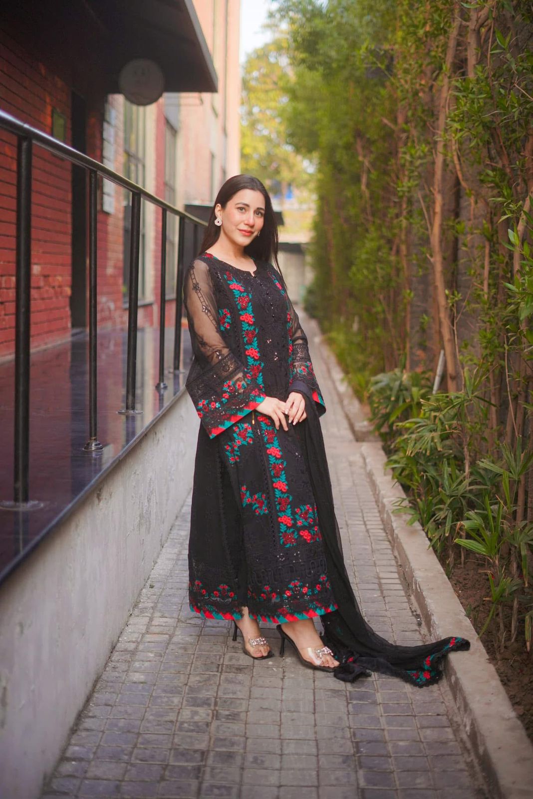 3 Piece Chiffon Embroidered Suit - Unstitched