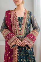 3 Piece Chiffon Embroidery Suit - Unstitched