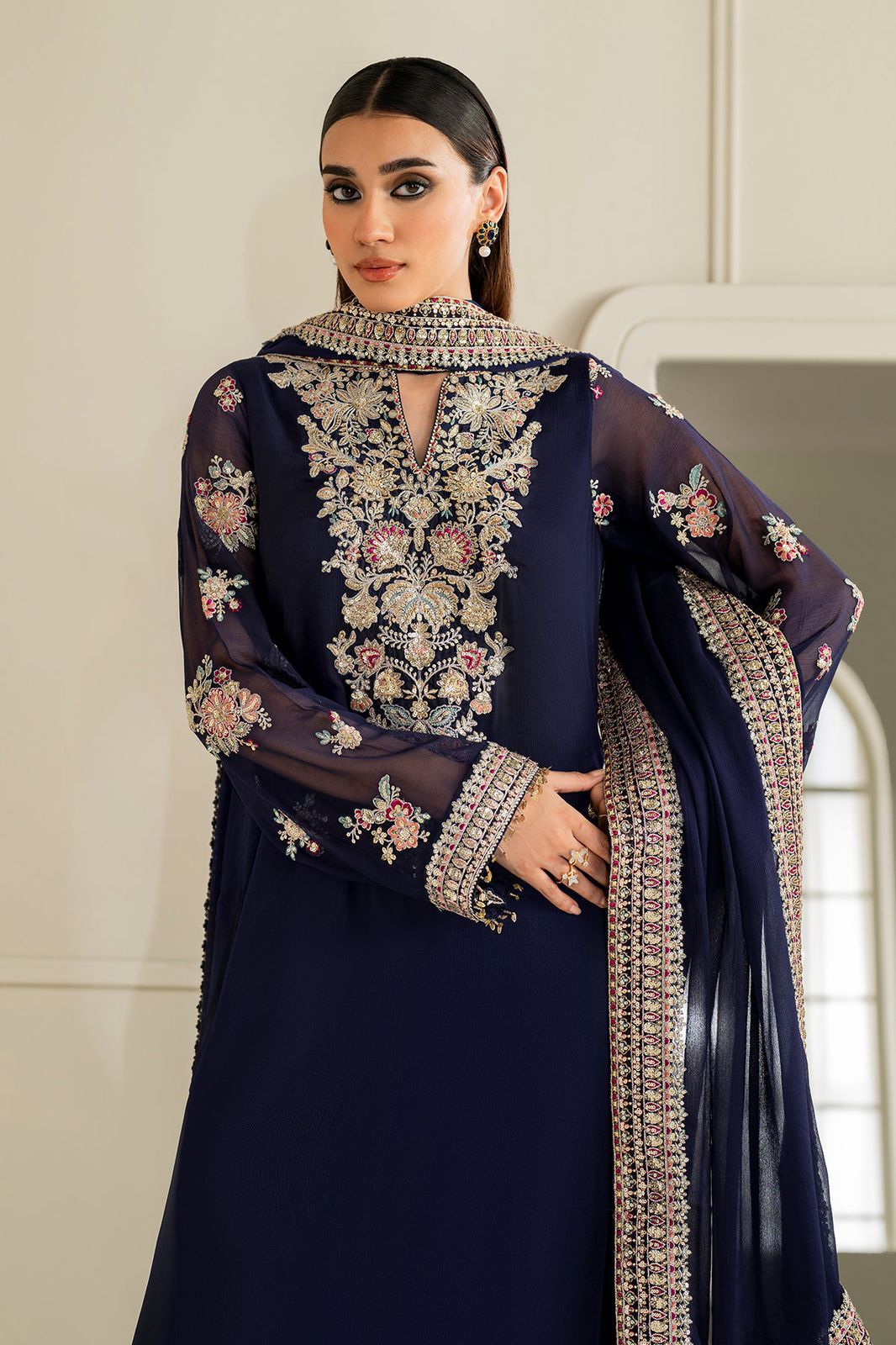 3 Piece Chiffon Suit - Unstitched