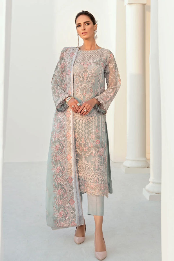3 Piece Chiffon Suit for Bridal Wear - Unstitched