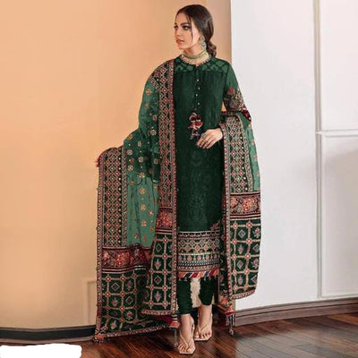 3 Piece Embroidered Suit - Unstitched