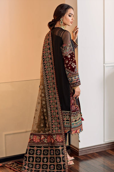 3 Piece Embroidered Chiffon Suit - Unstitched