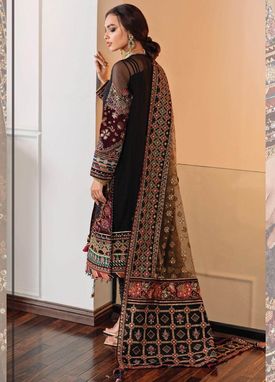 3 Piece Embroidered Chiffon Suit - Unstitched