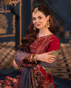 03-Piece Chiffon Suit With Heavy Embroidery - Unstitched