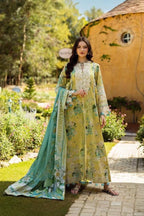03-Piece Printed Lawn With Embroidery Suit - Unstitched