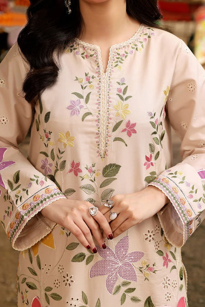 03-Piece Lawn Suit With Chikankari Embroidery- Unstitched