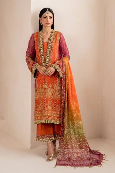 03-Piece Chiffon Suit With Embroidery - Unstitched