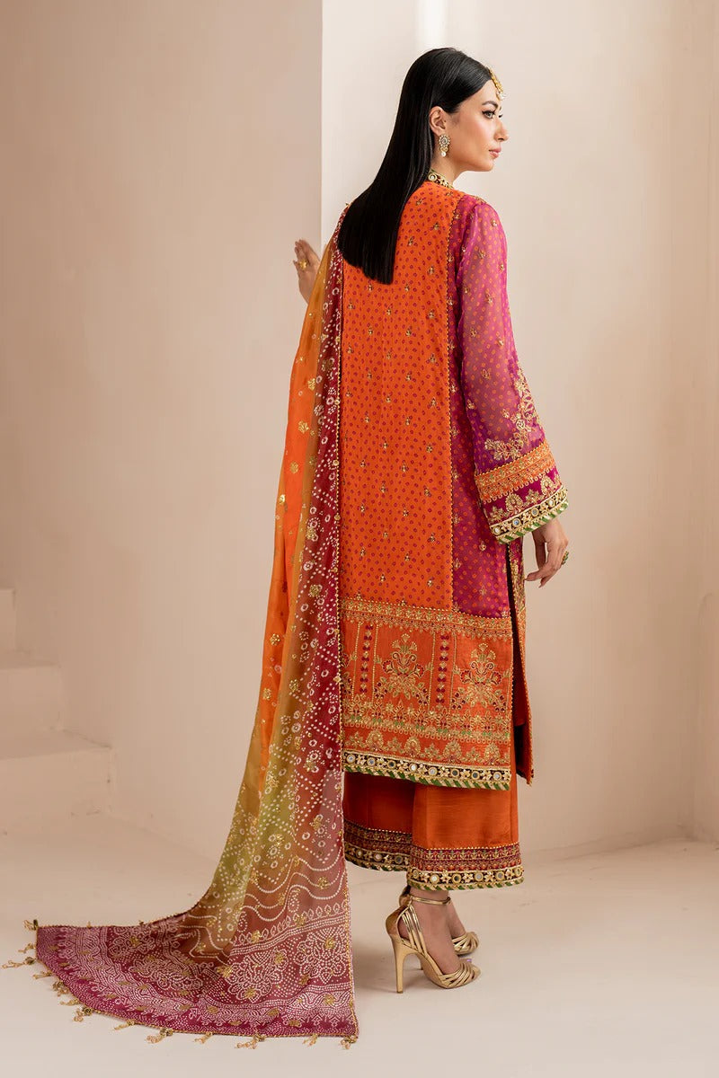 03-Piece Chiffon Suit With Embroidery - Unstitched