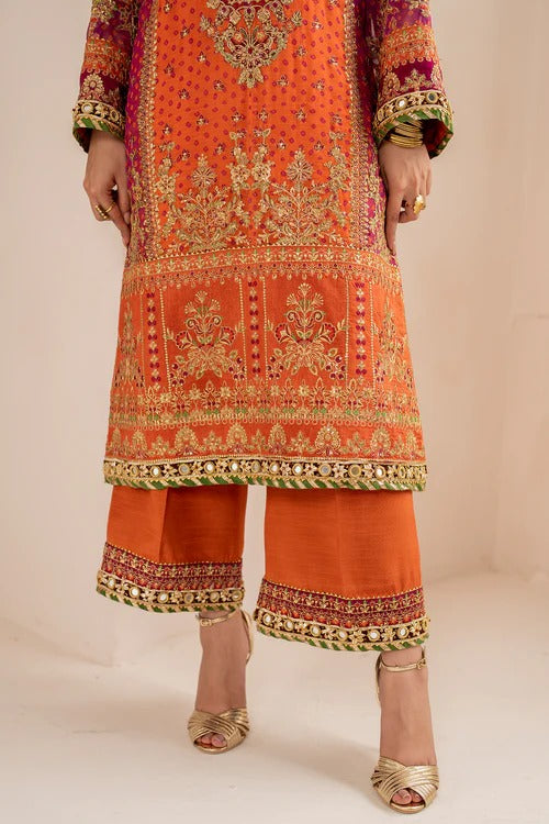 03-Piece Chiffon Suit With Embroidery - Unstitched