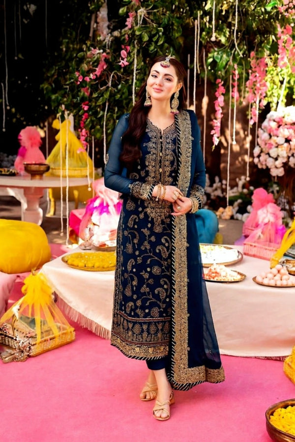 3 Piece Designer Suit - Unstitched