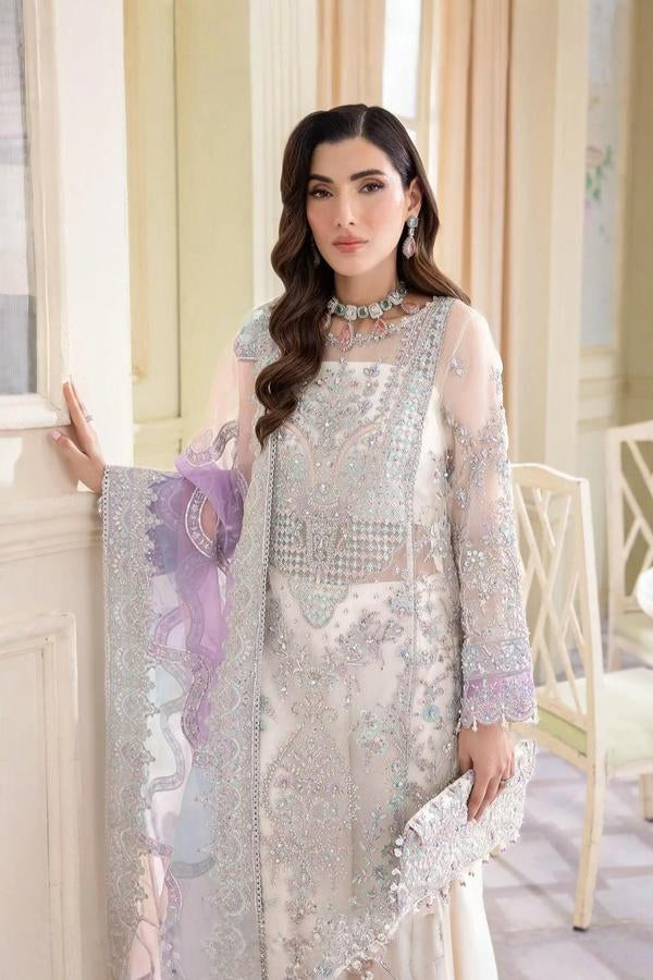 03-Piece Chiffon Suit With Heavy Embroidered - Unstitched