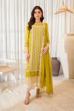 3 Piece Chiffon Embroidery Suit - Unstitched