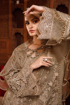 3 Piece Embroidery Organza Suit - Unstitched