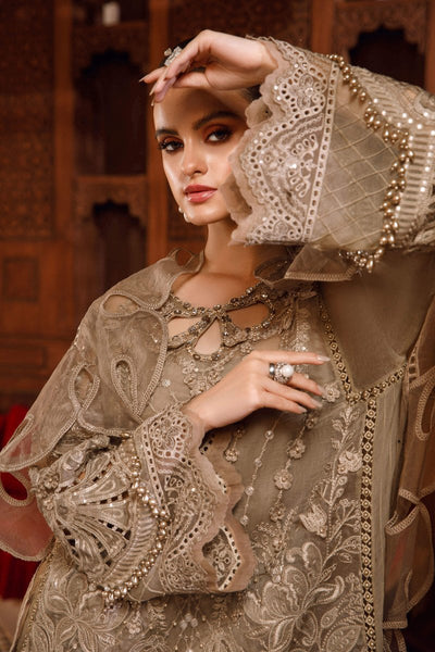 3 Piece Embroidery Organza Suit - Unstitched