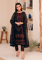 3 Piece Chiffon Embroidery Suit - Unstitched