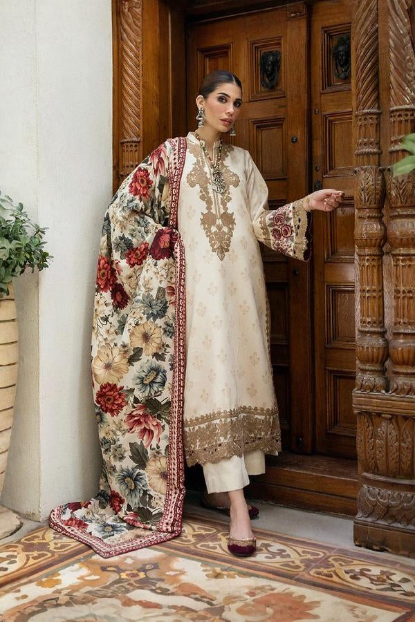3 Piece Women's Embroidery Lawn Suit - Unstitched