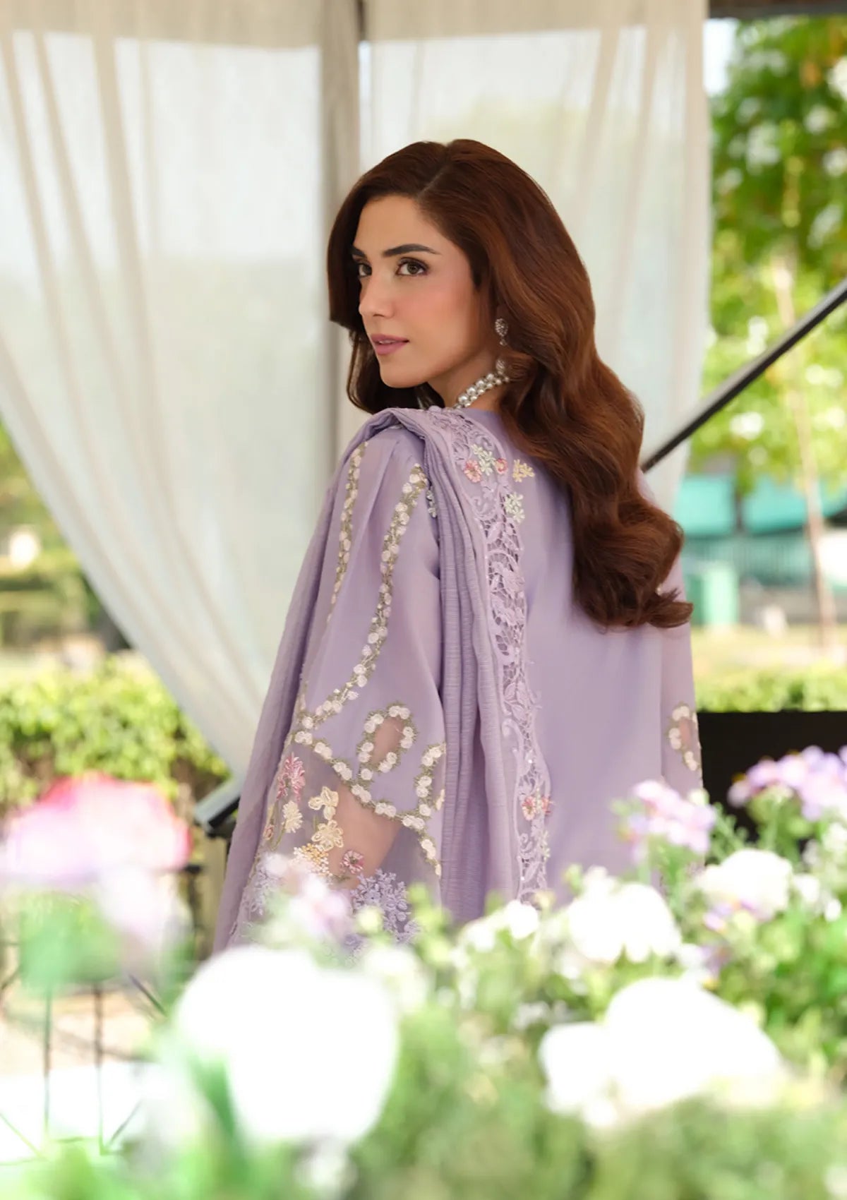 03-Piece Chikankari Cotton Suit With Embroidery - Unstitched