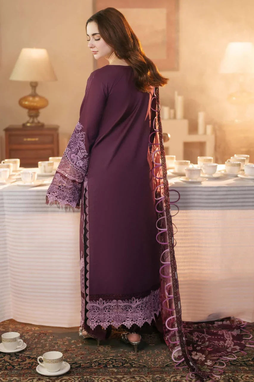03-Piece Lawn Suit With Chikankari Embroidery - Unstitched