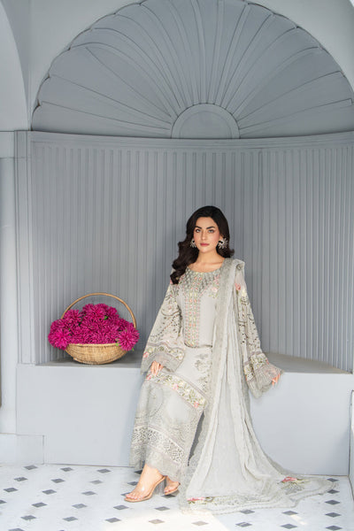 3 Piece Chikankari Embroidery Suit - Unstitched