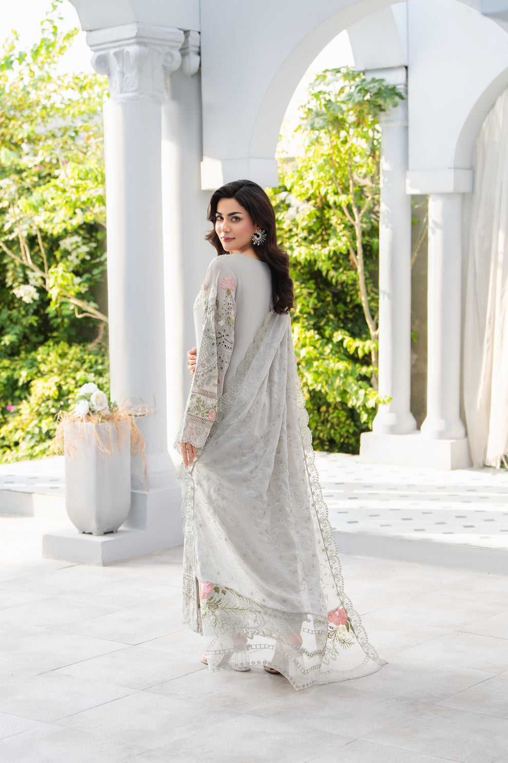3 Piece Chikankari Embroidery Suit - Unstitched