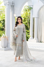 3 Piece Chikankari Embroidery Suit - Unstitched