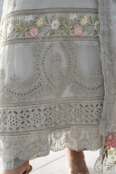 3 Piece Chikankari Embroidery Suit - Unstitched