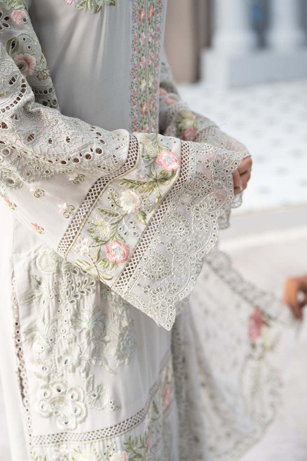 3 Piece Chikankari Embroidery Suit - Unstitched