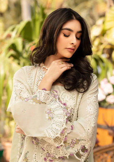 03-Piece Suit With Heavy Chikankari Embroidery – Unstitched