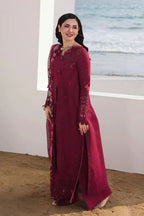 03-Piece Suit With Chikankari Embroidery - Unstitched