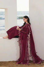 03-Piece Suit With Chikankari Embroidery - Unstitched