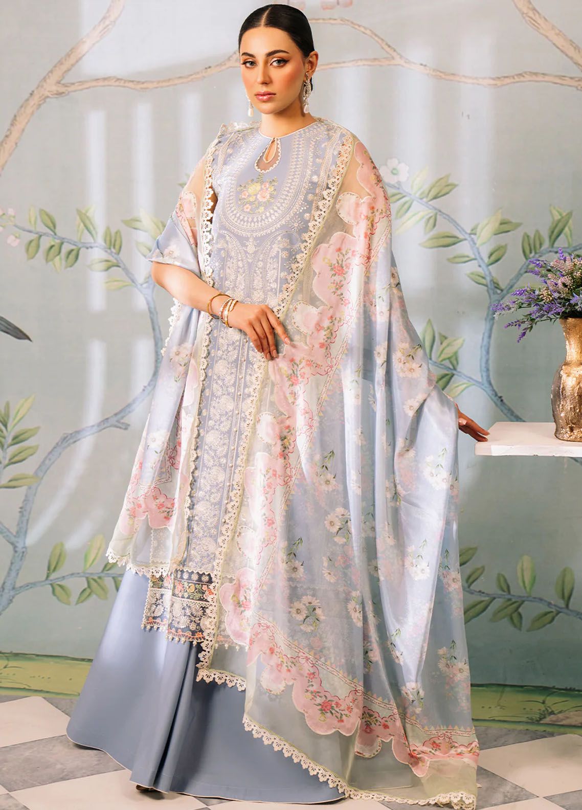 3 Piece Embroidered Lawn Suit - Unstitched
