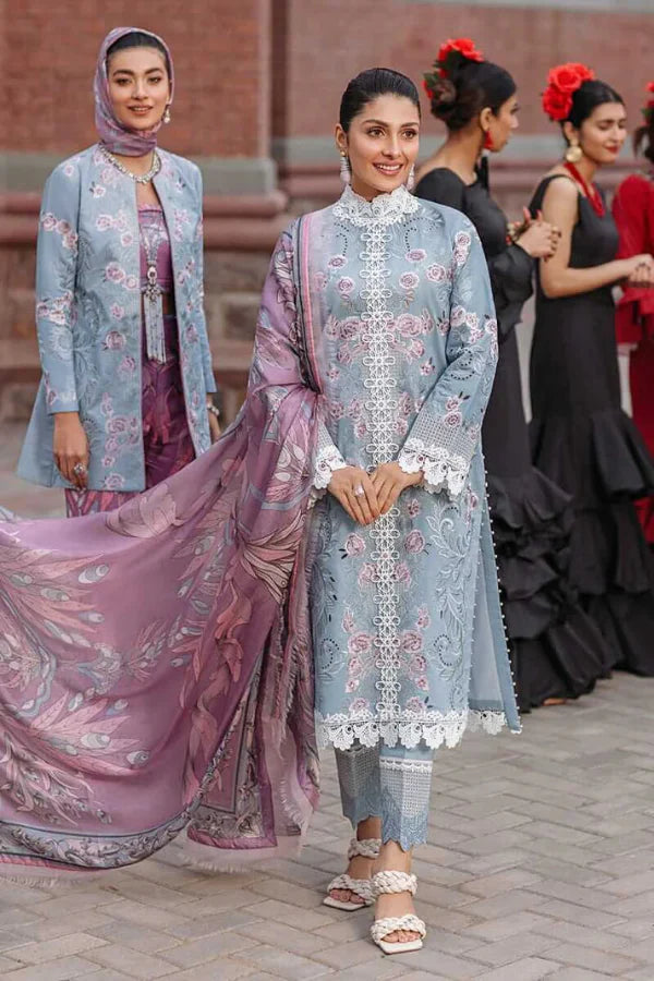 03-Piece Lawn Suit With Embroidery - Unstitched