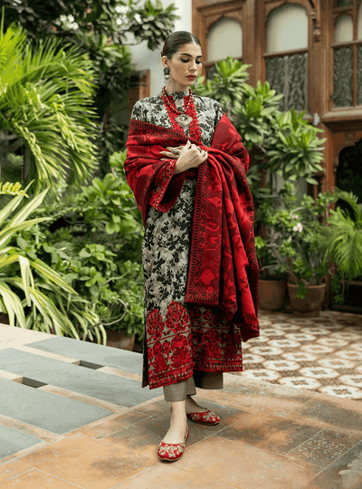 3 Piece Lawn Embroidery Suit - Unstitched