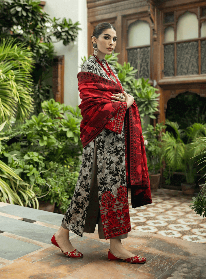 3 Piece Lawn Embroidery Suit - Unstitched