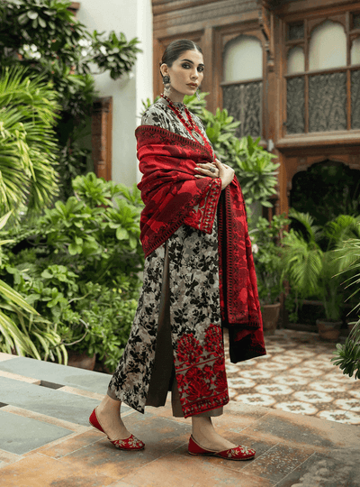 3 Piece Lawn Embroidery Suit - Unstitched