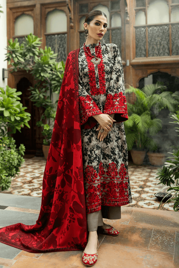 3 Piece Lawn Embroidery Suit - Unstitched