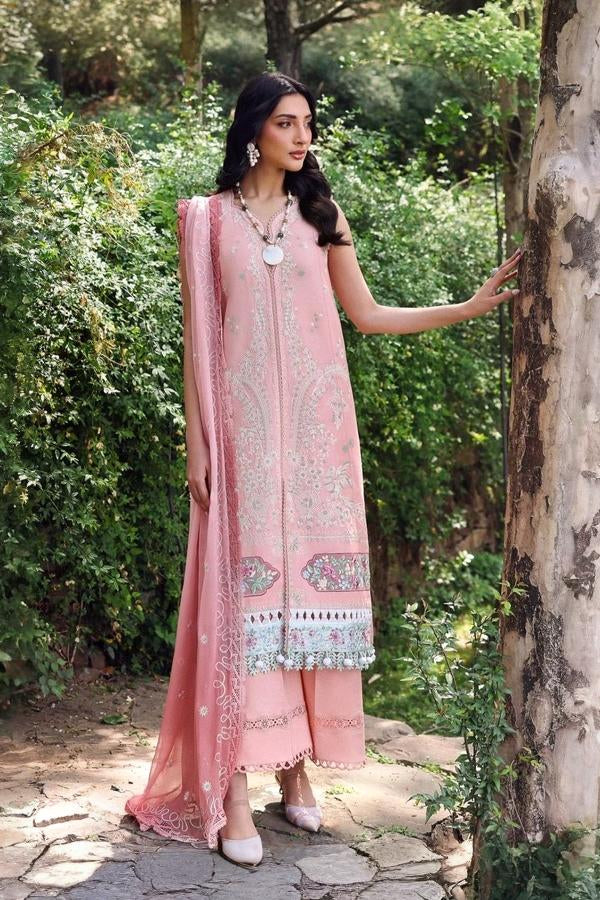03-Piece Lawn Suit With Thread Embriodery - Unstitched