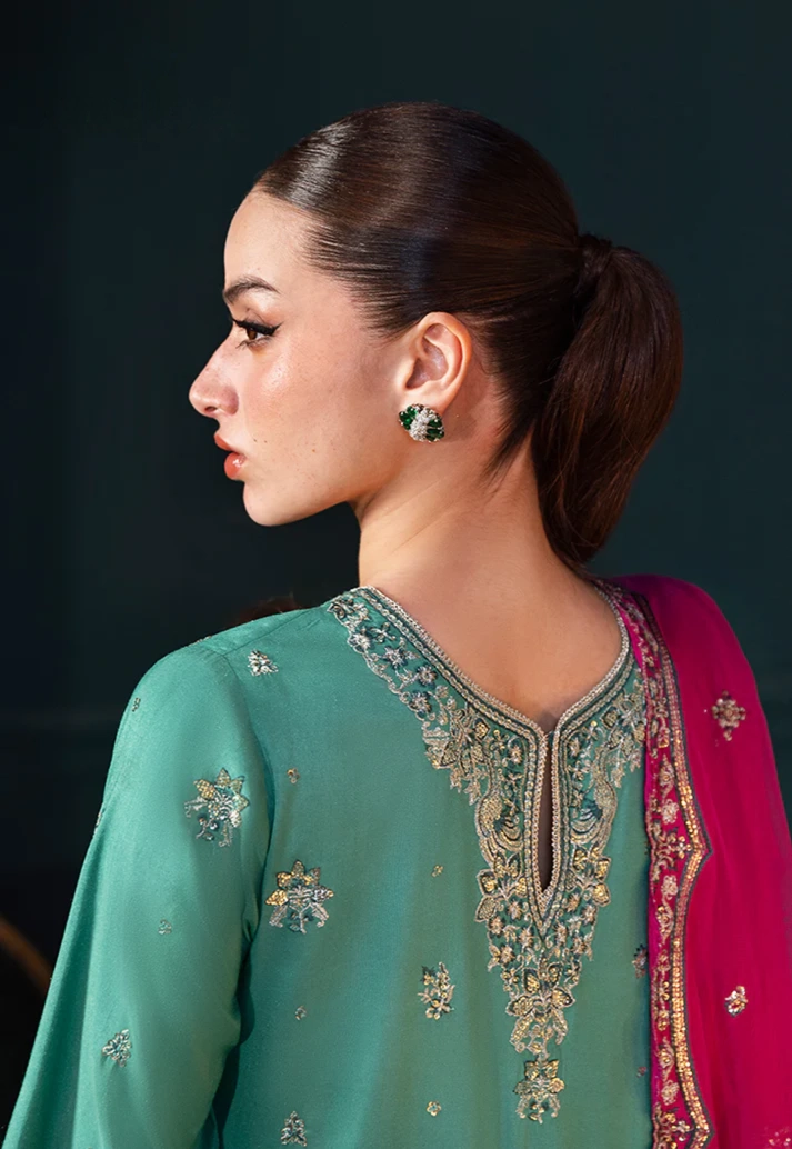 03-Piece Chiffon Suit With Embroidery - Unstitched