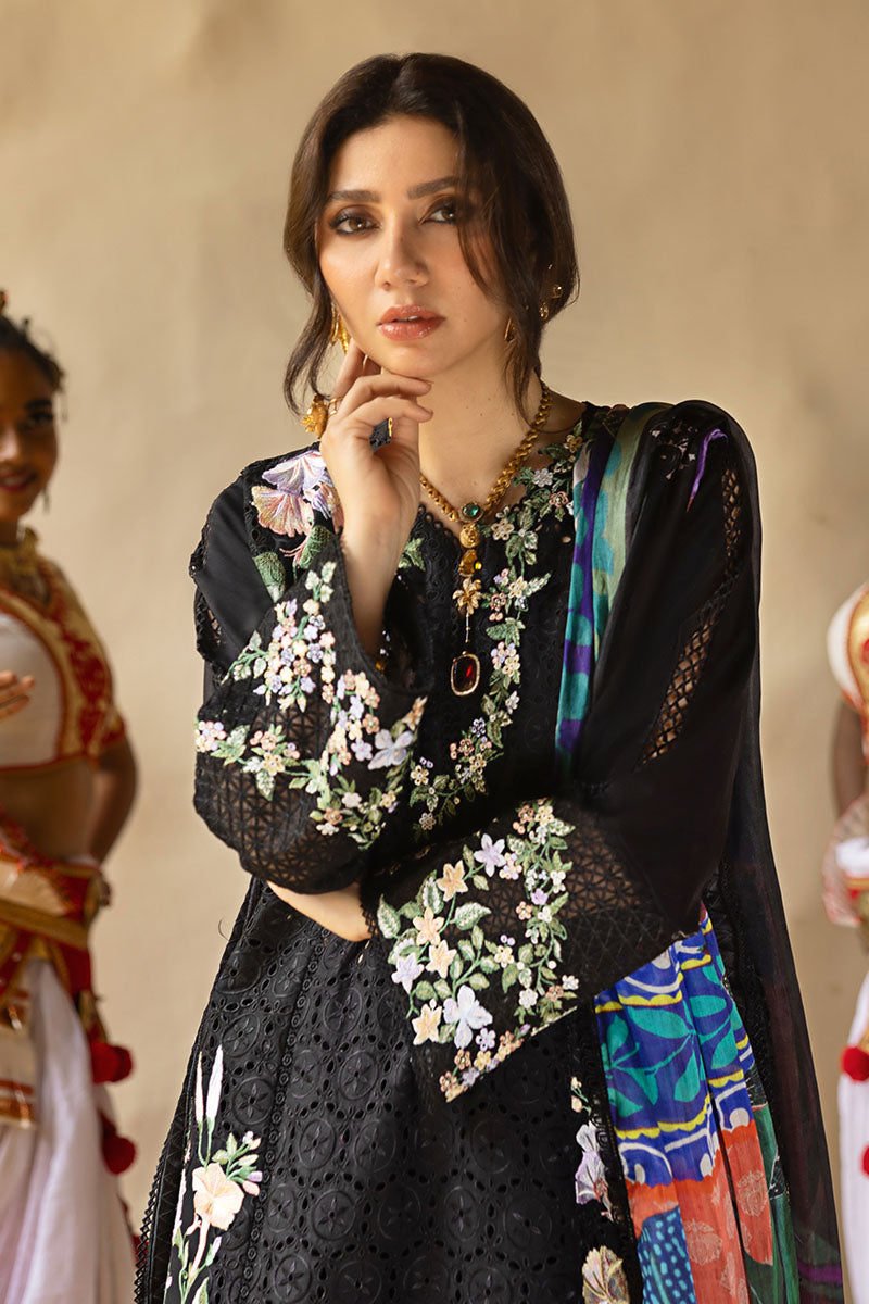 3 Piece Chikankari Embroidery Suit - Unstitched